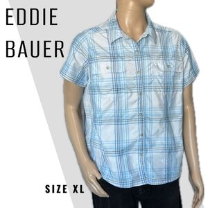 EDDIE BAUER Men’s Short Sleeve Button Down Shirt (Size XL)